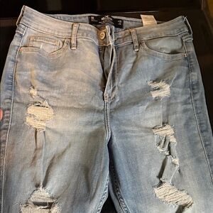 Hollister Ripped Denim Jeans in Light Blue